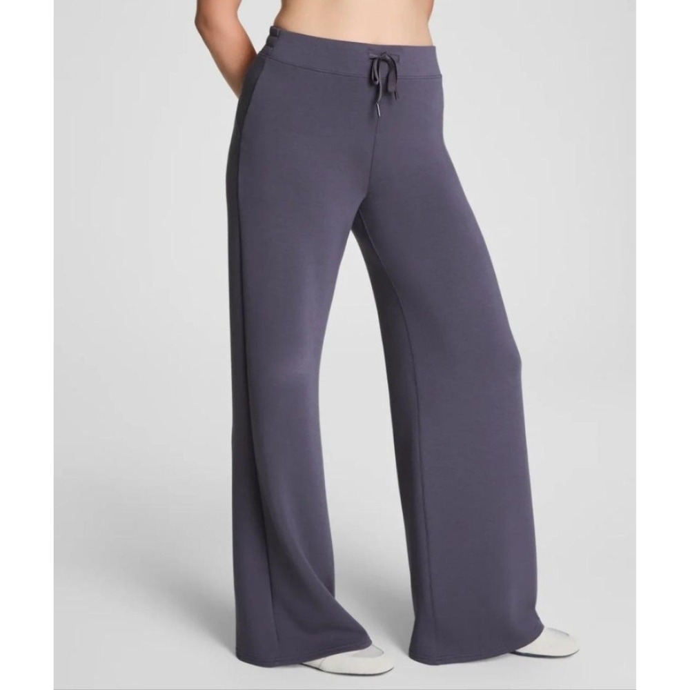 Spanx Pants Womens Small Gray AirEssentials Wide Leg Pull On Lounge Travel